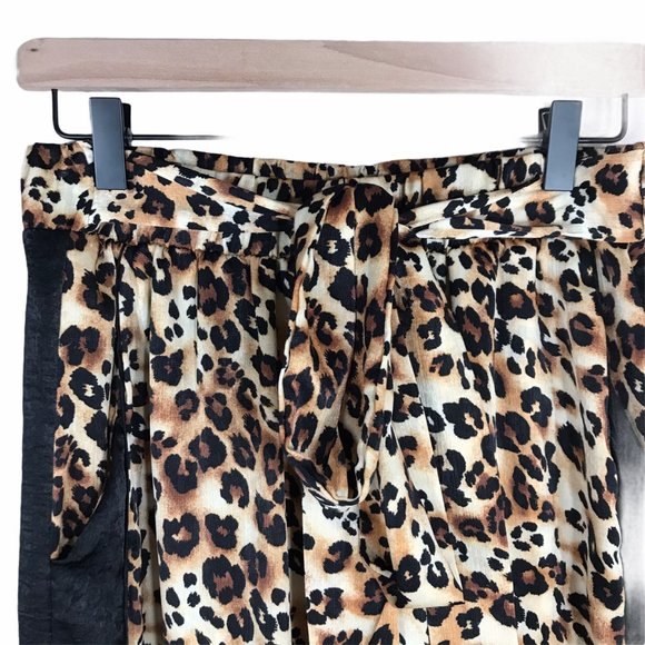 NEW With Tags WANDERLUX Vancouver Belted Leopard Wide Leg Pants Size M - Picture 3 of 9
